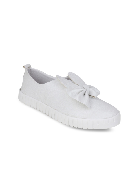 

Shoetopia Women White Slip-On Sneakers