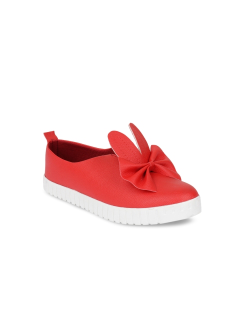 

Shoetopia Women Red Slip-On Sneakers