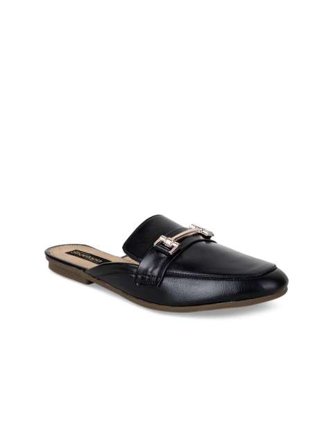 

Shoetopia Women Black Solid Synthetic Mules
