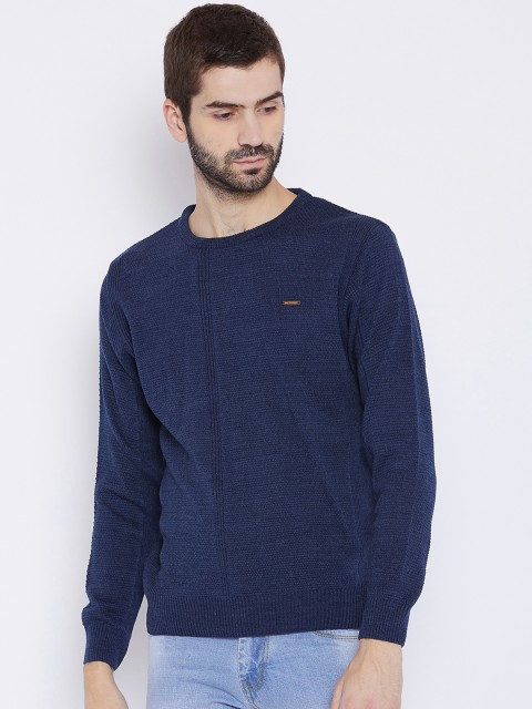

Duke Men Navy Blue Solid Woollen Pullover