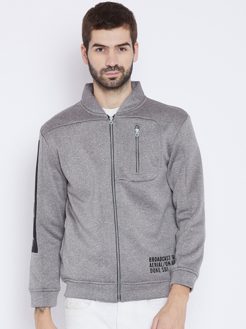 

Duke Men Grey Solid Sweatshirt