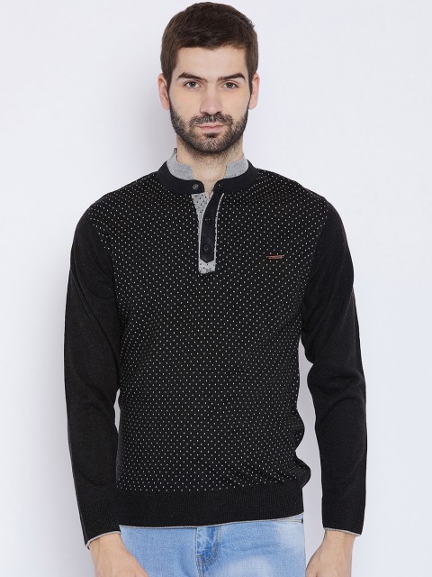 

Duke Men Black Printed Woollen Sweater