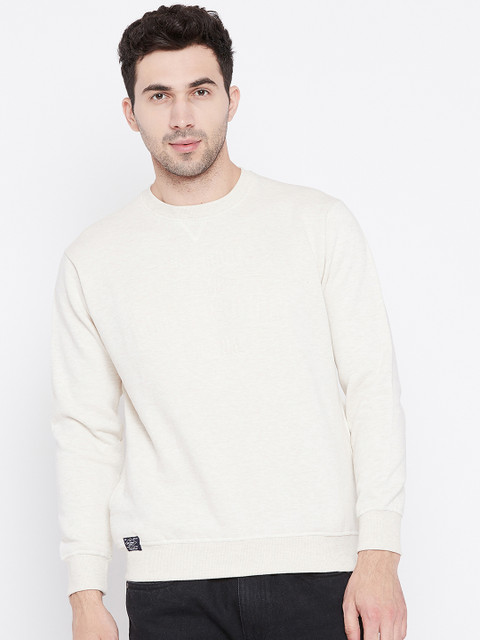 

Duke Men Cream-Coloured Self Design Sweatshirt