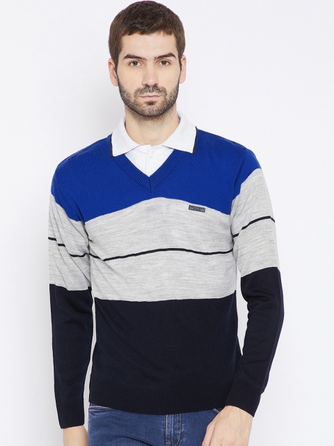 

Duke Men Blue & White Striped Pullover