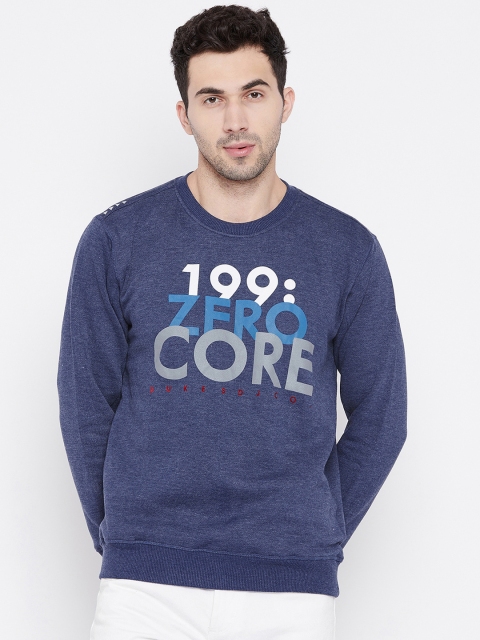 

Duke Men Navy Blue Printed Sweatshirt