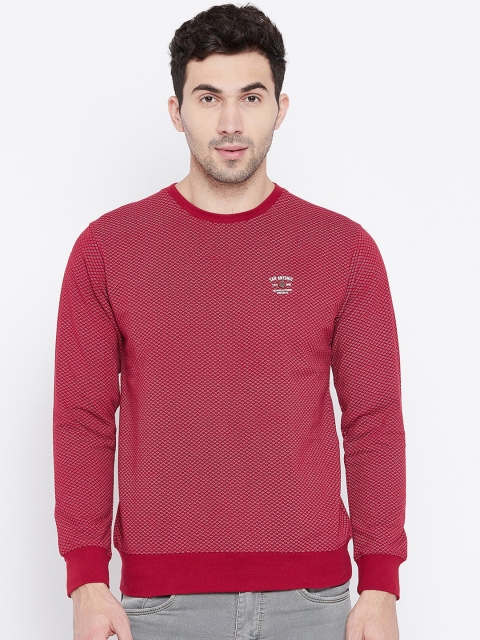 

Duke Men Red Printed Sweatshirt