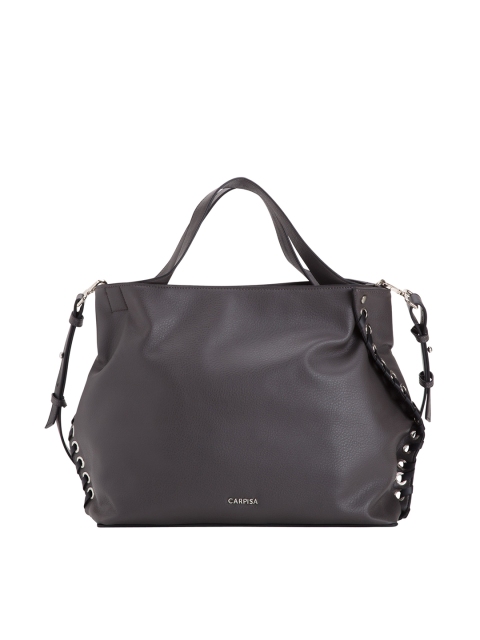 

CARPISA Grey Solid Handheld Bag with Sling Strap