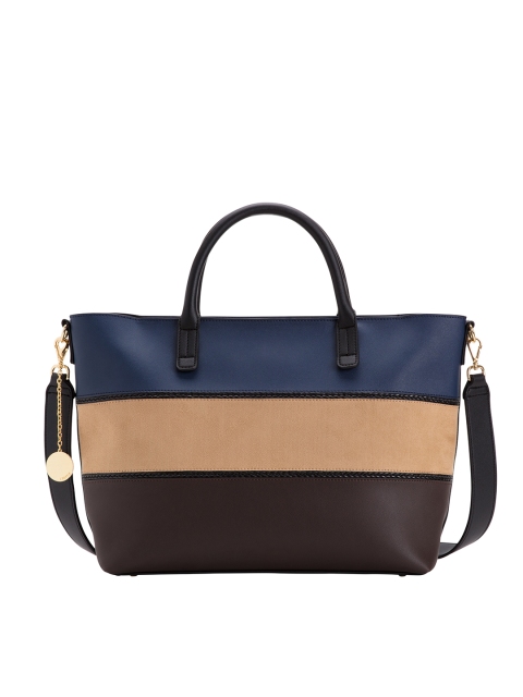 

CARPISA Brown & Beige Colourblocked Handheld Bag with Sling Strap