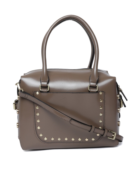 

CARPISA Taupe Solid Handheld Bag with Sling Strap
