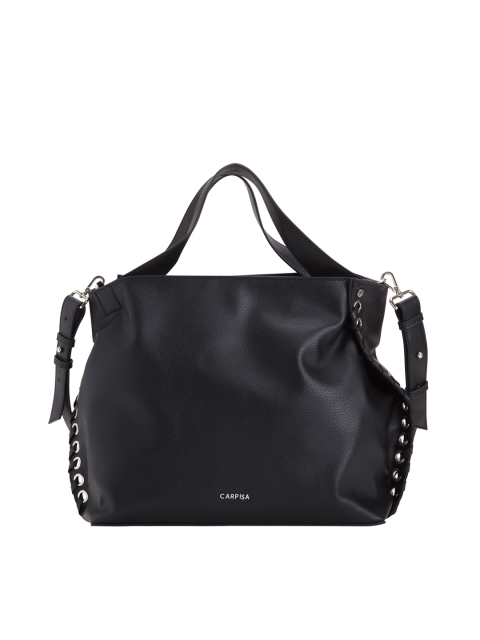 

CARPISA Black Solid Handheld Bag with Detachable Shoulder Strap