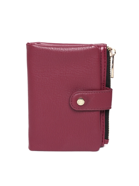 

CARPISA Women Burgundy Solid Two Fold Wallet