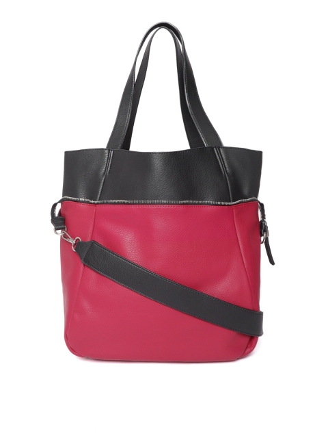 

CARPISA Pink & Black Colourblocked Shoulder Bag