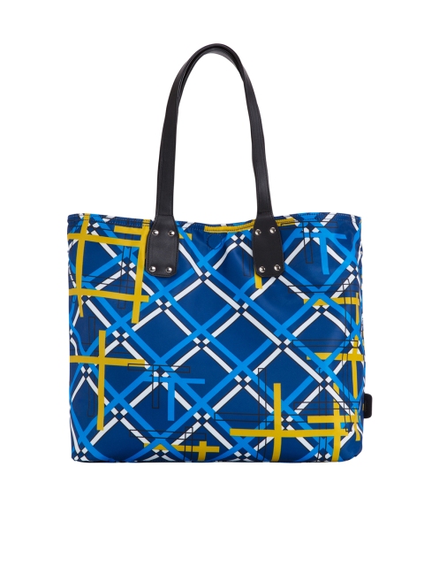 

CARPISA Blue & Black Printed Reversible Shoulder Bag with Zip Pouch