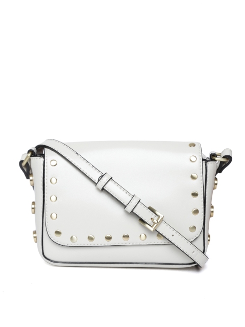 

CARPISA Off-White Solid Sling Bag with Embellished Detail