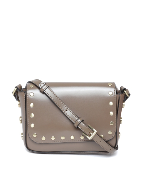 

CARPISA Brown Solid Sling Bag with Embellished Detail