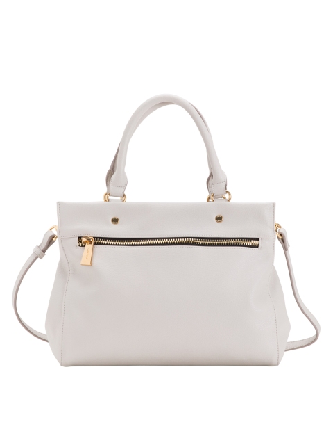 

CARPISA Off-White Solid Handheld Bag with Sling Strap