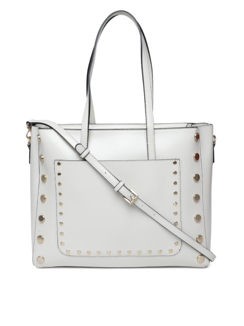 

CARPISA Off-White Solid Shoulder Bag with Detachable Sling Strap