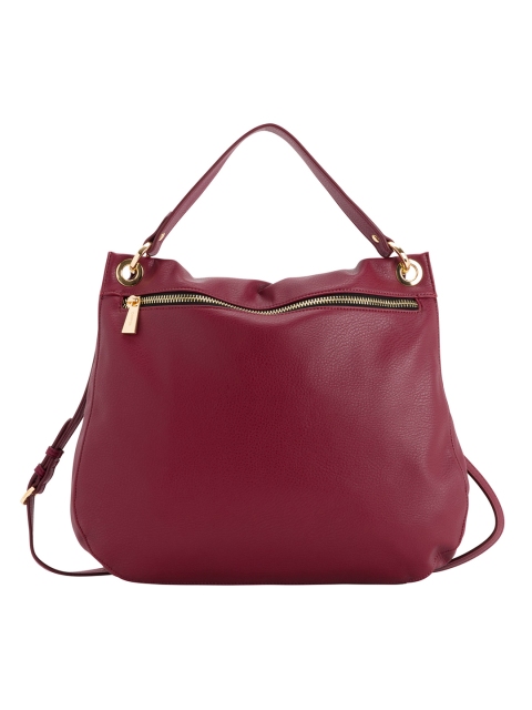 

CARPISA Burgundy Solid Handheld Bag with Sling Strap