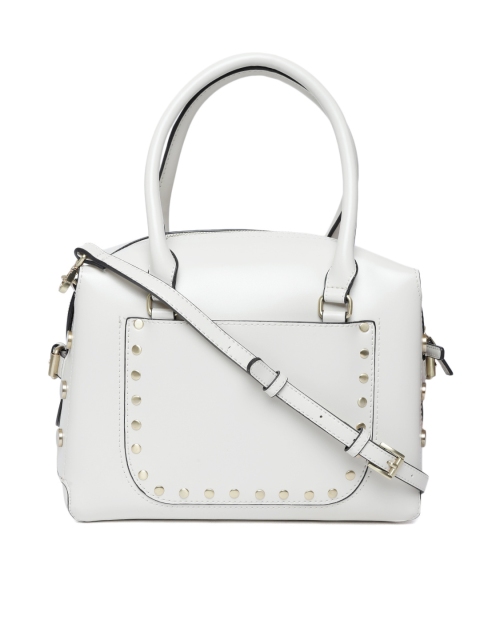 

CARPISA Off-White Solid Handheld Bag with Sling Strap
