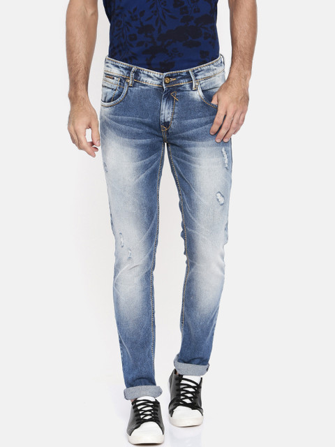 

SPYKAR Men Blue Skinny Fit Fit Low-Rise Low Distressed Stretchable Jeans