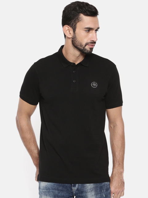 

SPYKAR Men Black Solid Polo T-shirt