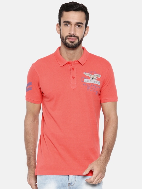 

SPYKAR Men Peach-Coloured Polo T-shirt