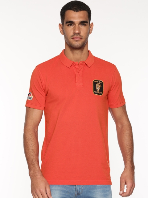 

SPYKAR Men Red Solid Polo Collar T-shirt