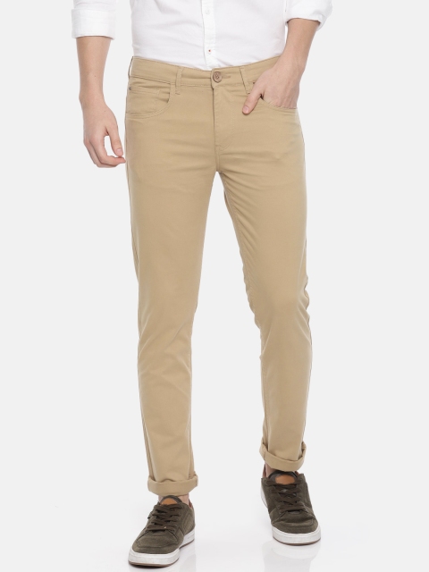 

SPYKAR Men Beige Slim Fit Solid Chinos