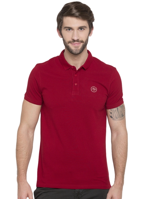 

SPYKAR Men Red Solid Polo Collar T-shirt