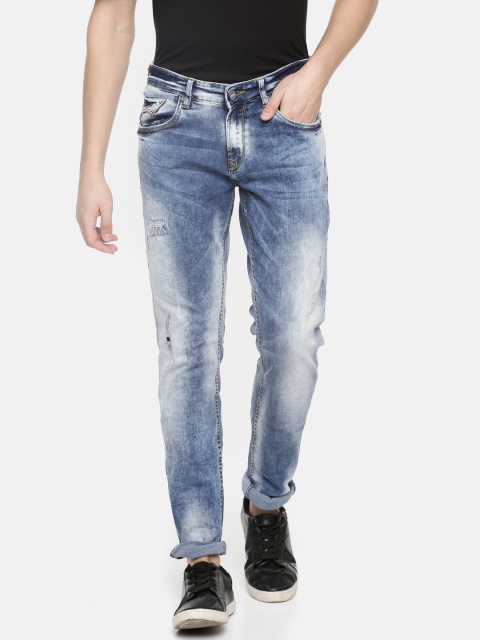 

SPYKAR Men Blue Skinny Fit Low-Rise Low Distress Stretchable Jeans