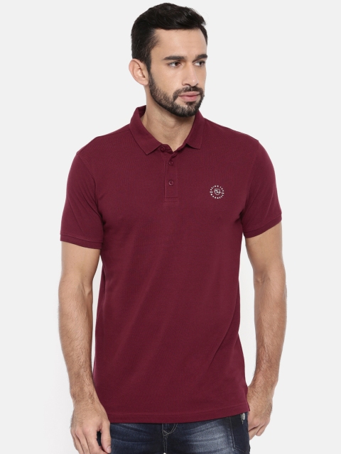 

SPYKAR Men Maroon Solid Polo T-shirt