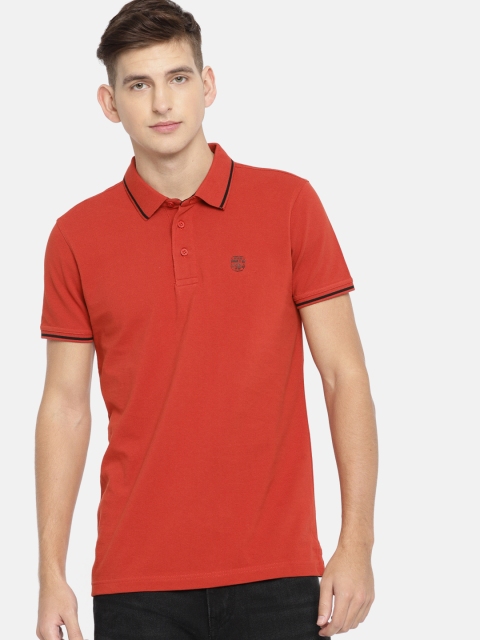 

SPYKAR Men Red Solid Polo T-shirt