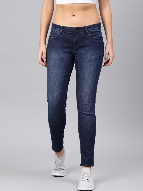 

HRX by Hrithik Roshan Women Blue Skinny Fit Mid-Rise Clean Look Stretchable Jeans
