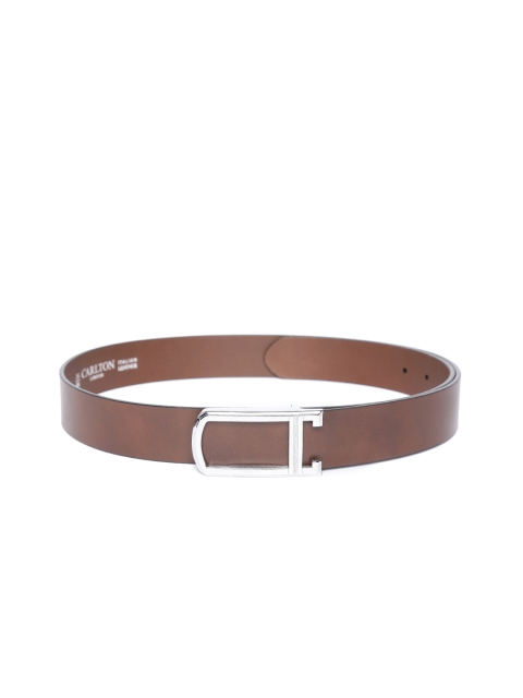 

Carlton London Men Brown Leather Solid Belt