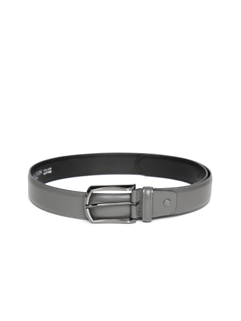 

Carlton London Men Grey Solid Leather Belt