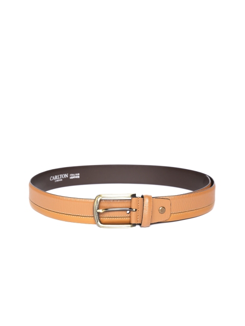 

Carlton London Men Tan Brown Solid Leather Belt