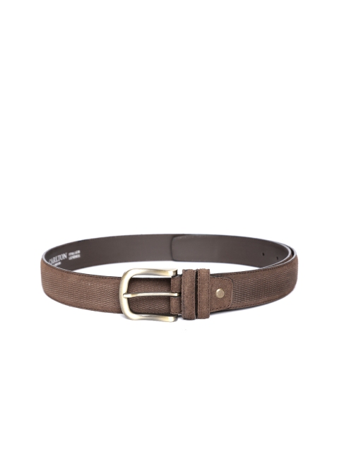 

Carlton London Men Brown Leather Textured Belt