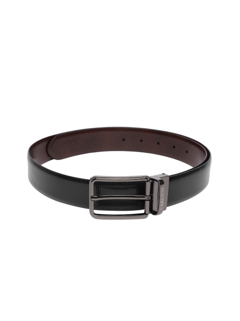

Carlton London Men Black & Brown Leather Textured Reversible Belt