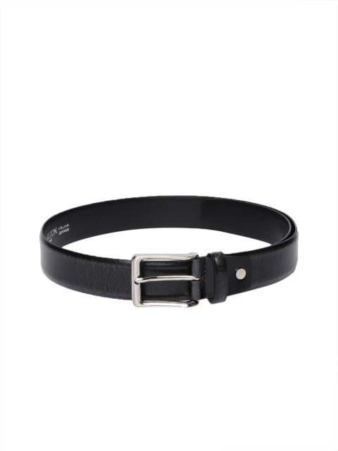 

Carlton London Men Black Solid Leather Belt