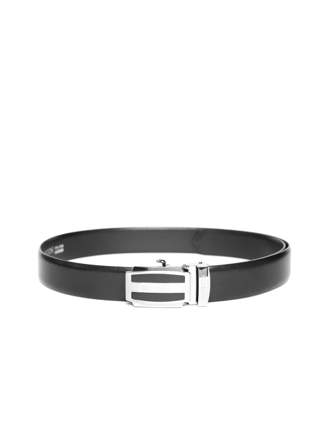 

Carlton London Men Black Leather Solid Belt