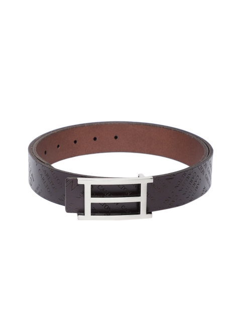 

Carlton London Men Textured Solid Belt, Brown
