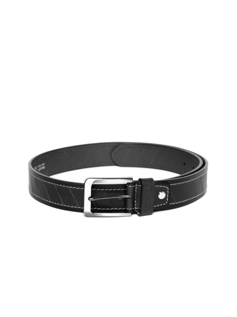 

Carlton London Men Black Solid Leather Belt
