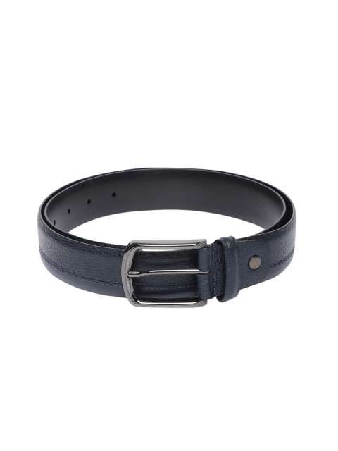 

Carlton London Men Navy Blue Textured Leather Belt