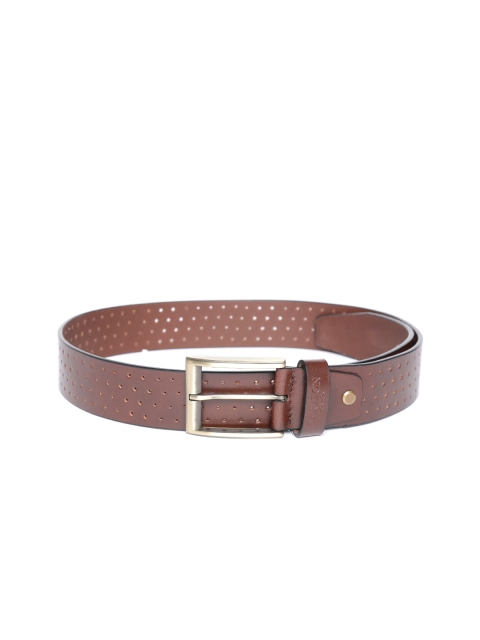 

Carlton London Men Brown Textured Leather Belt