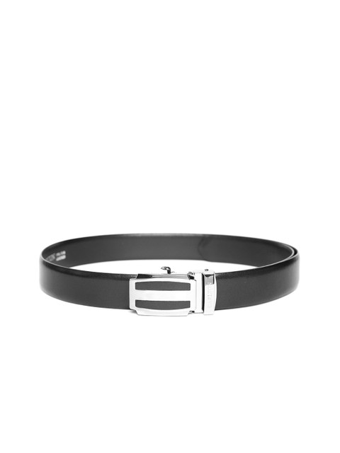 

Carlton London Men Black Leather Solid Belt