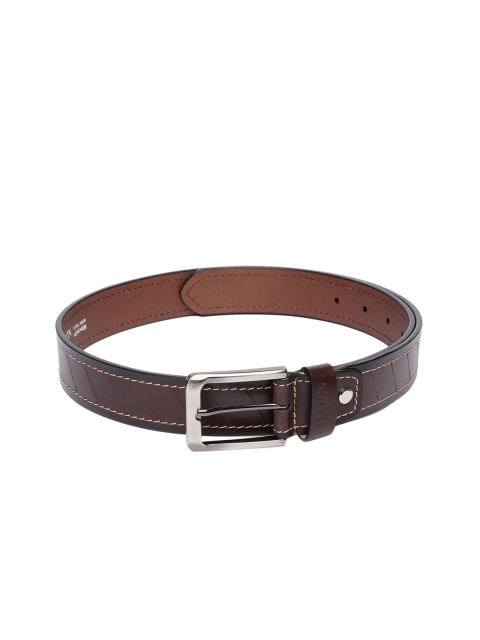

Carlton London Men Brown Solid Leather Belt