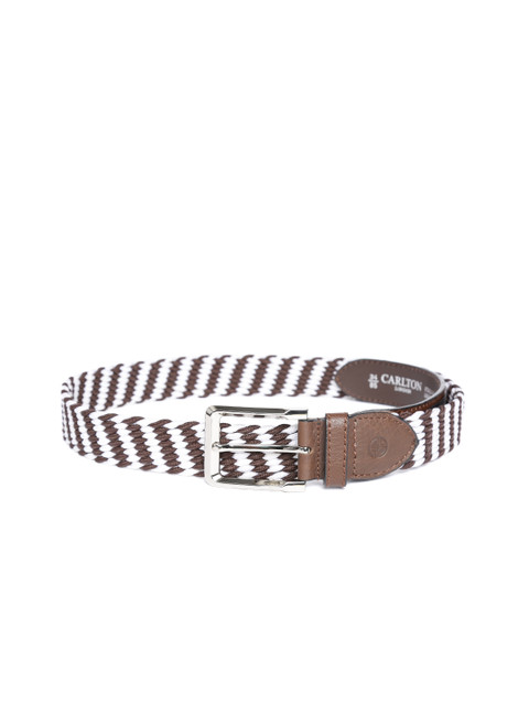 

Carlton London Men Brown & White Stretchable Braided Belt