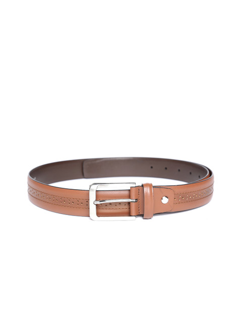 

Carlton London Men Tan Brown Textured Leather Belt