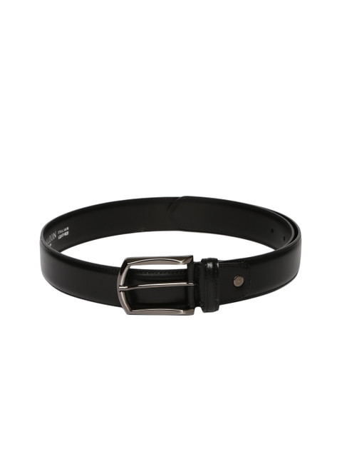 

Carlton London Men Black Solid Leather Belt