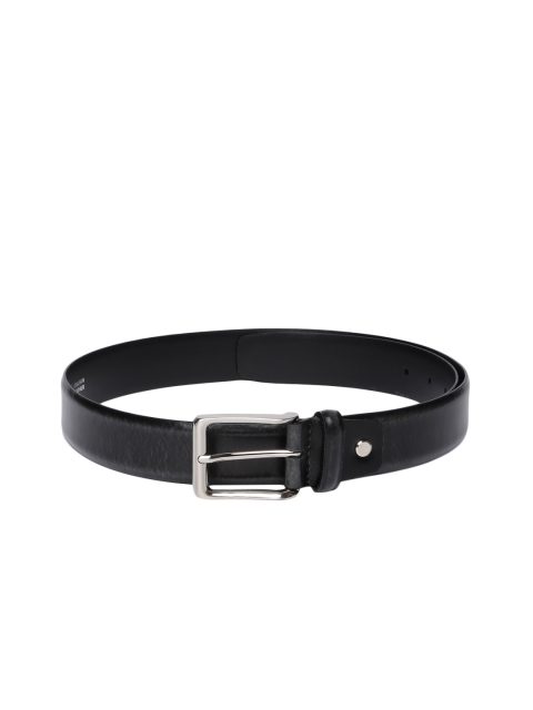 

Carlton London Men Black Solid Leather Belt